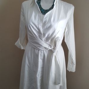 Self tie shirt dress
